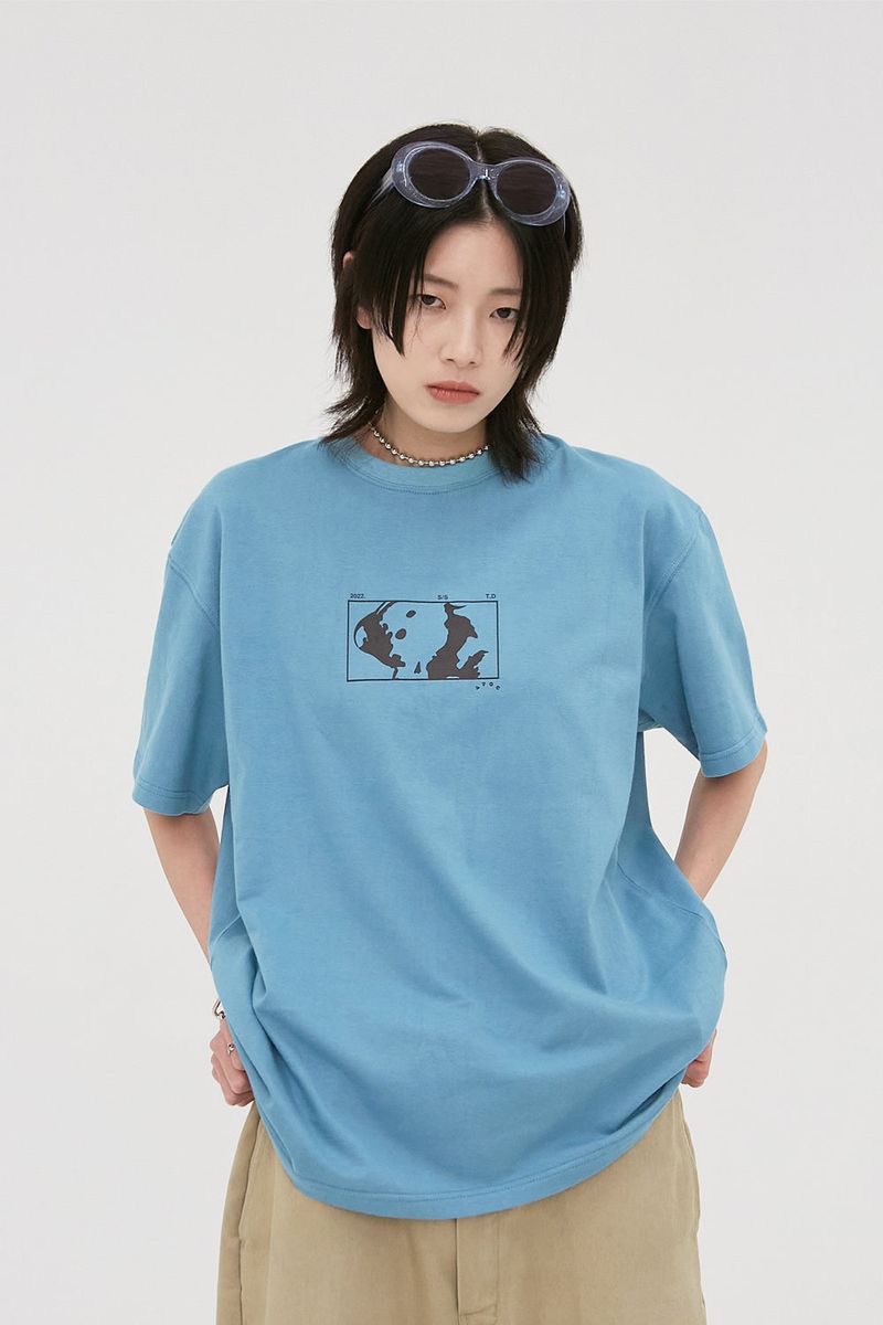 APIECEOFCAKE（ピースオブケイク）の「Square Graphic Tee_Blue Grey（Tops）」