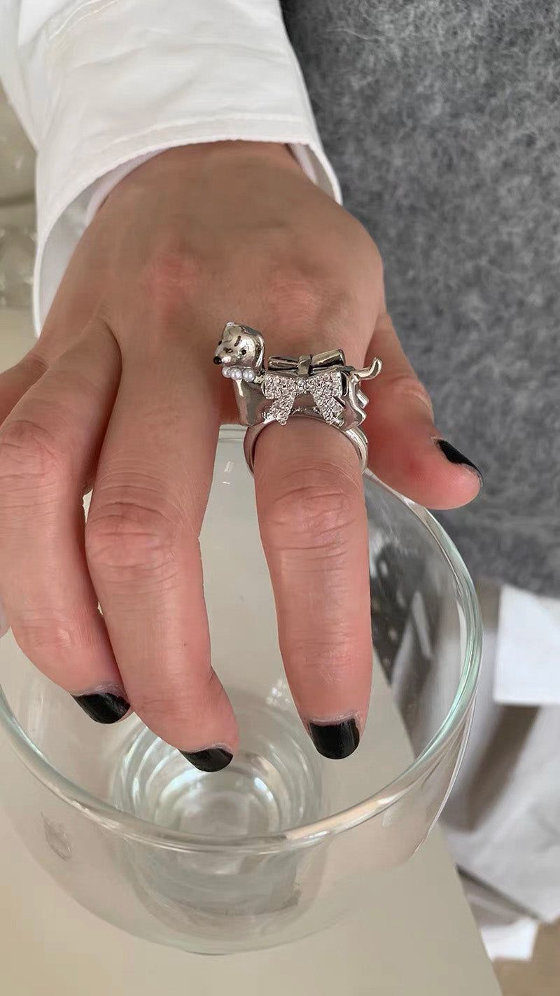 Dachshund metal ring(2color)
