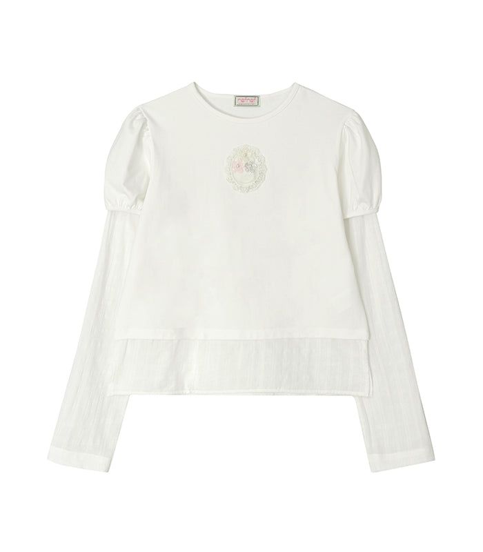  layered puff top_ivory