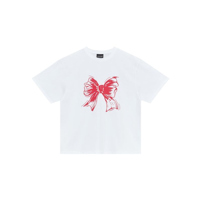 ITZAVIBE（イッザバイブ）の「リボンロゴTシャツ（トップス）」