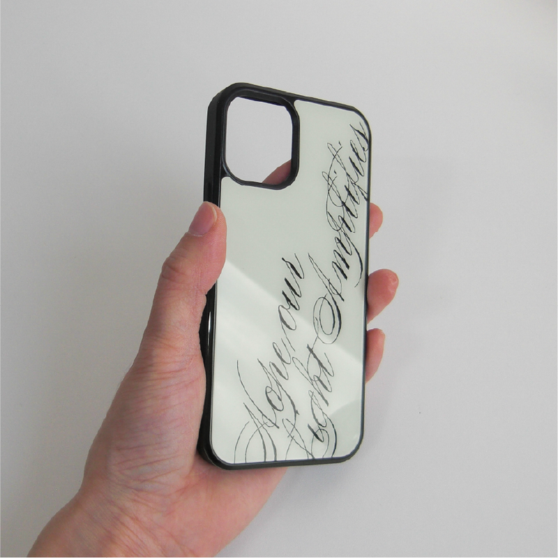 [MADE] slogan glass bumper case (ivory)