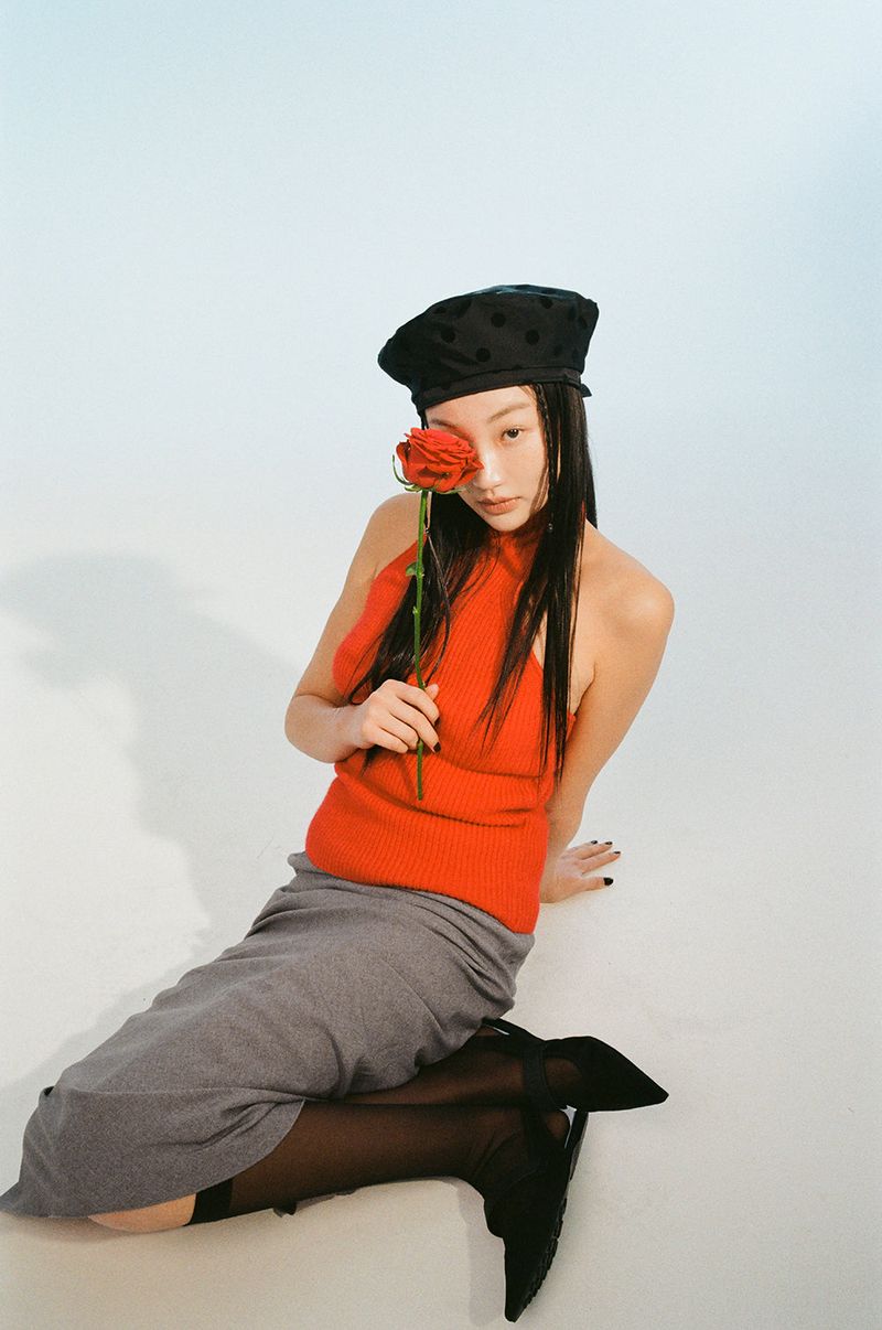 DOT BERET HAT / BLACK