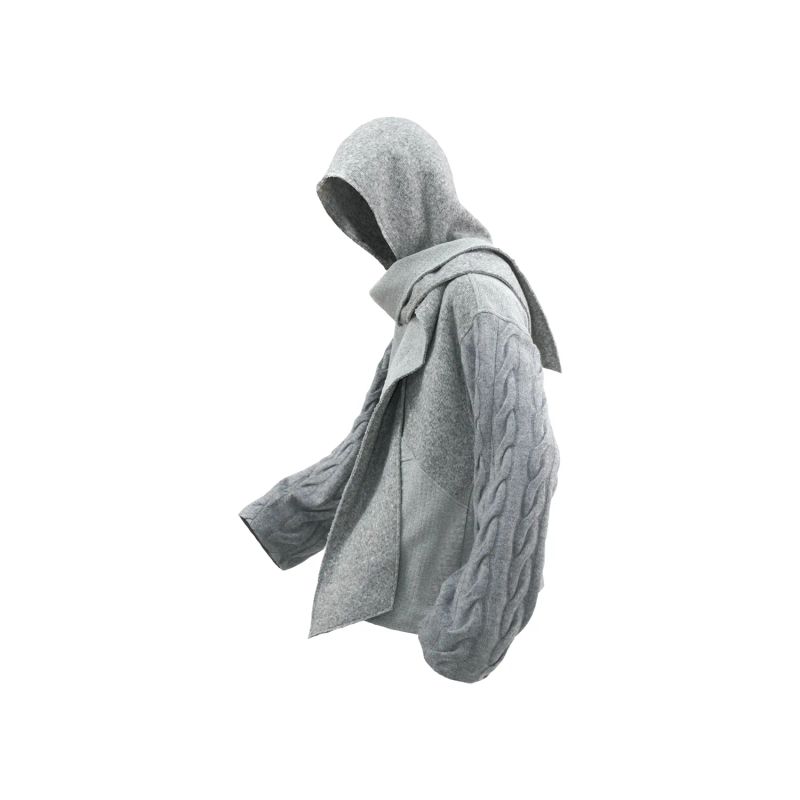 RELABEL(DIGGER seam) wool splicing texture deconstruction segmentation loose warm pullover knitted sweater