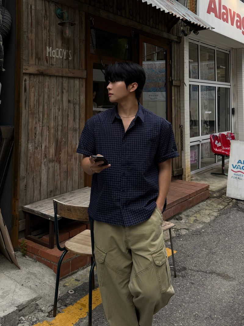 Fortin cropped checkered shirt