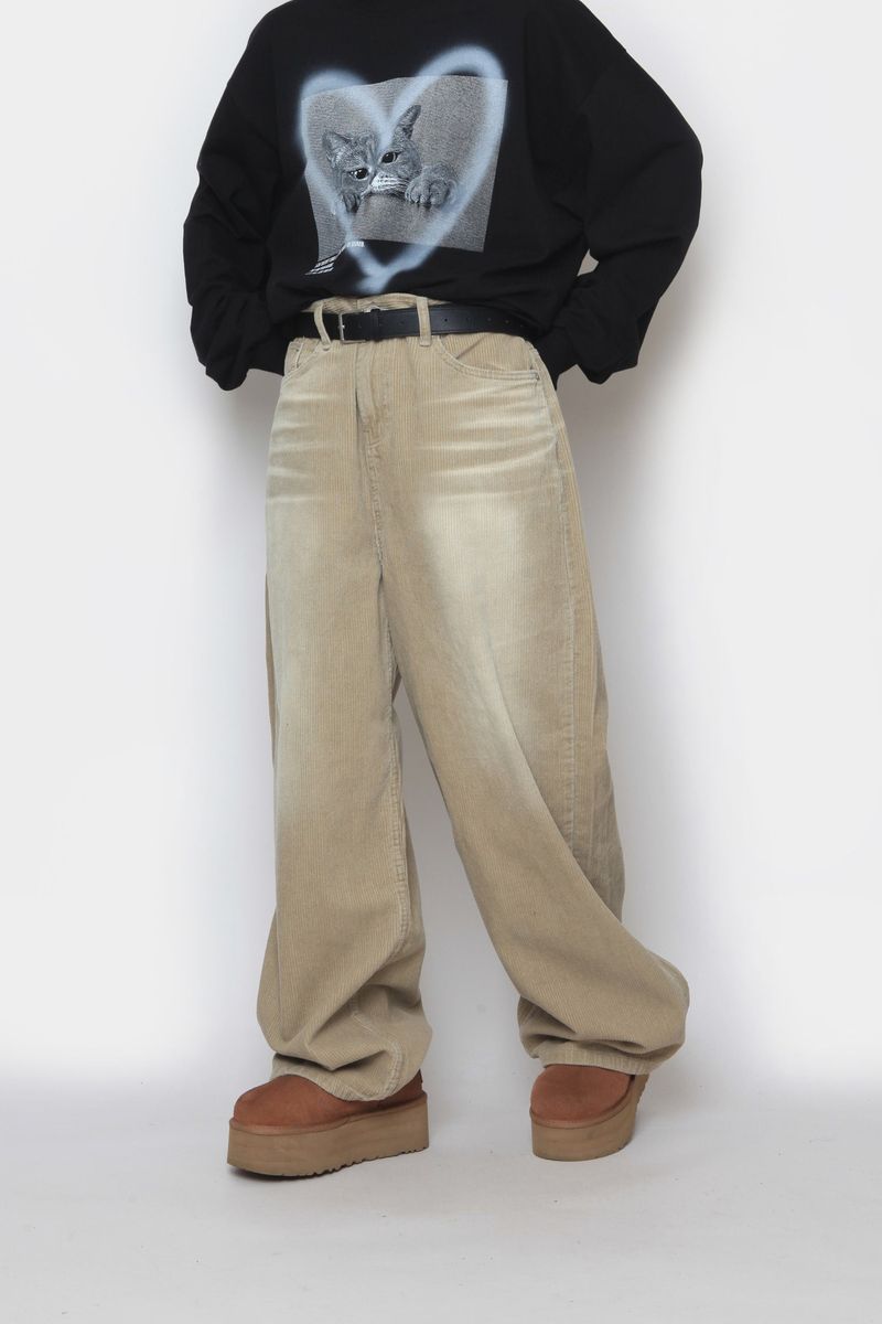 Washing Corduroy Wide Pants