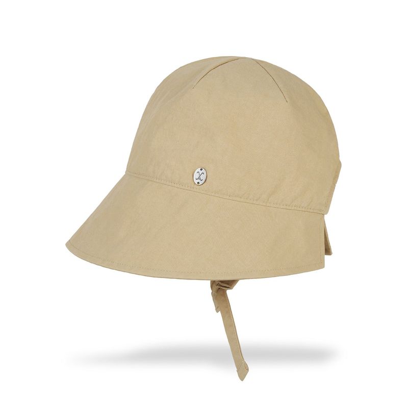 VA Curved Oval Metal Bonnet Hat / Beige