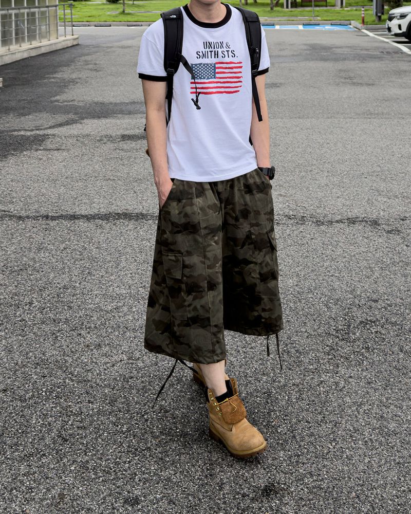 Loue American Flag Ringer Muscle Tee