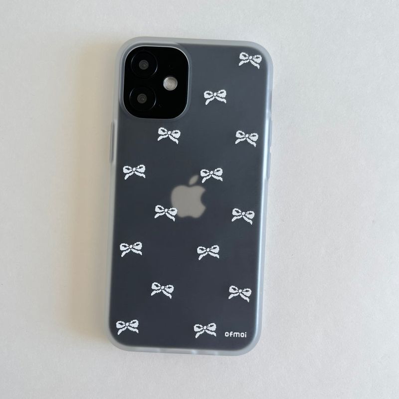 romantic ribbon translucent jelly phone case