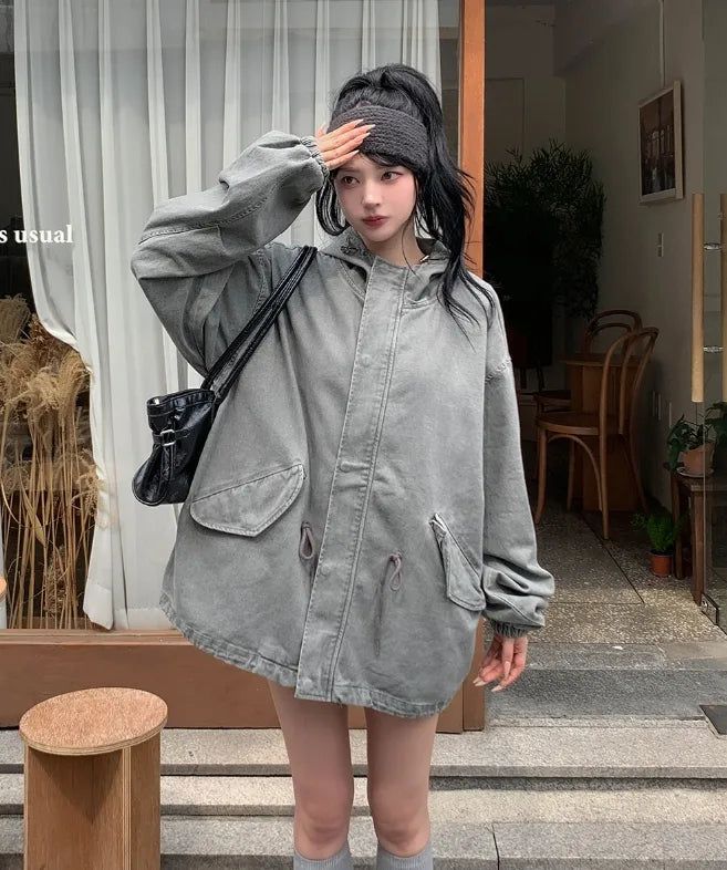 Pint Washed Short Hooded Field Jacket