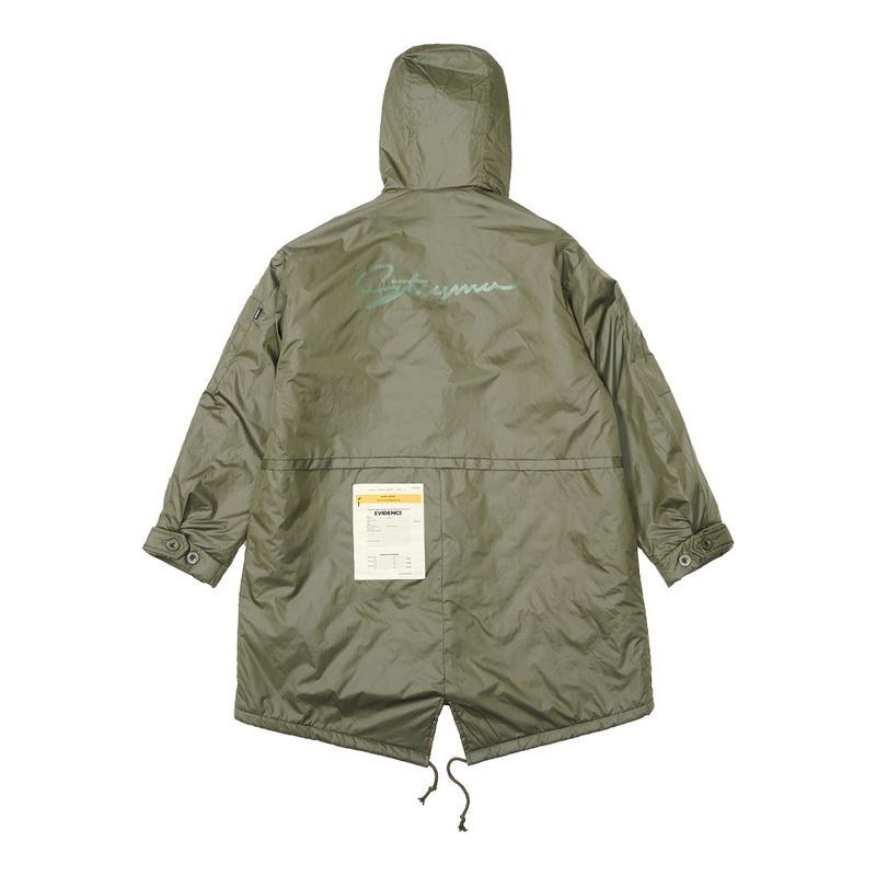 ZIPPER OVERSIZED FISHTAIL PARKA BLACK / KHAKI