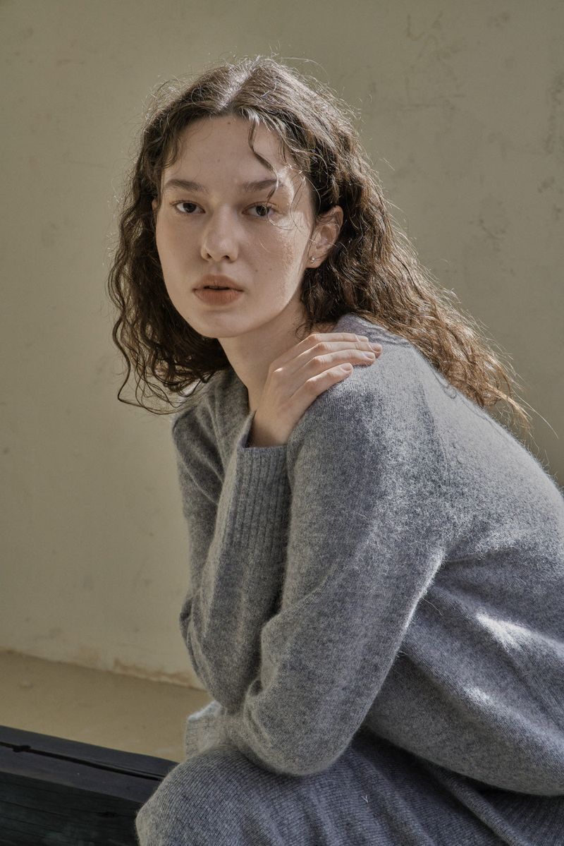 WOOL V-KNIT_GRAY