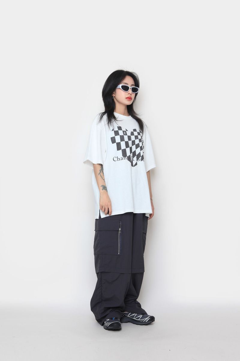 back zipper nylon cargo pants