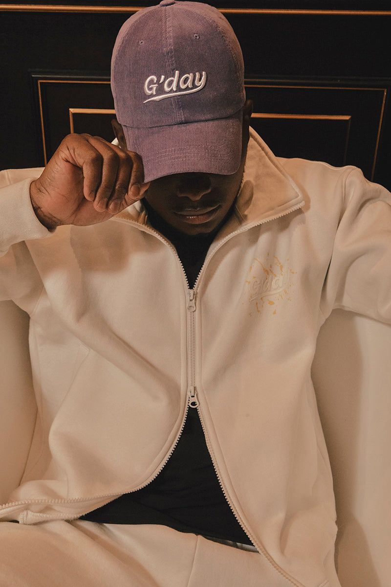 A GOOD DAY（ア グッドデイ）の「G'day coduroy ballcap(purple)（Hats）」