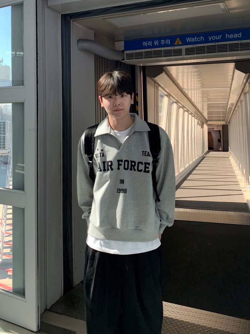 Unisex Air Force Collar Sweatshirt
