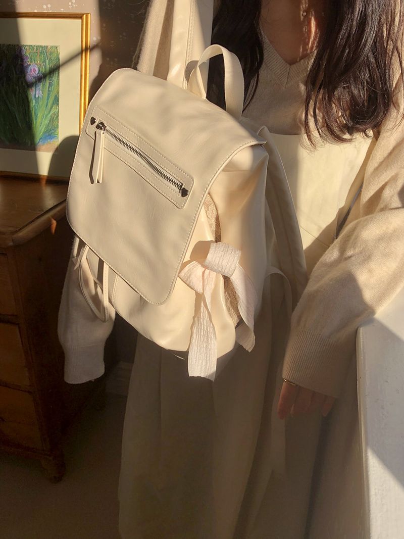 Classic bow bakcpack_cream