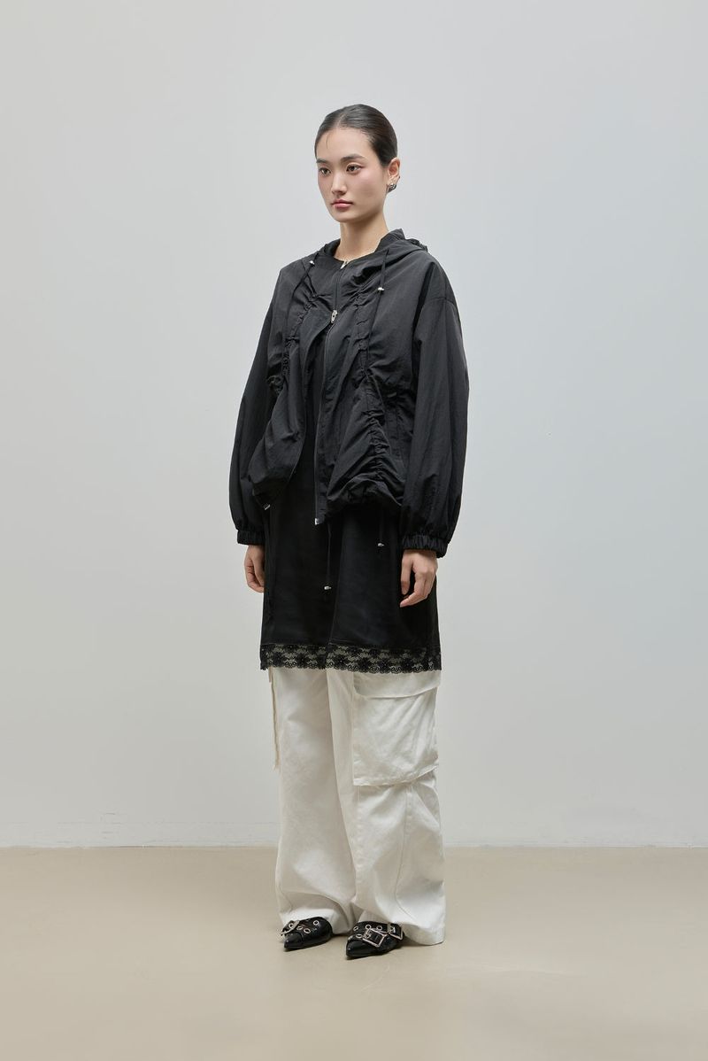 String Hoodie Windbreaker_Black