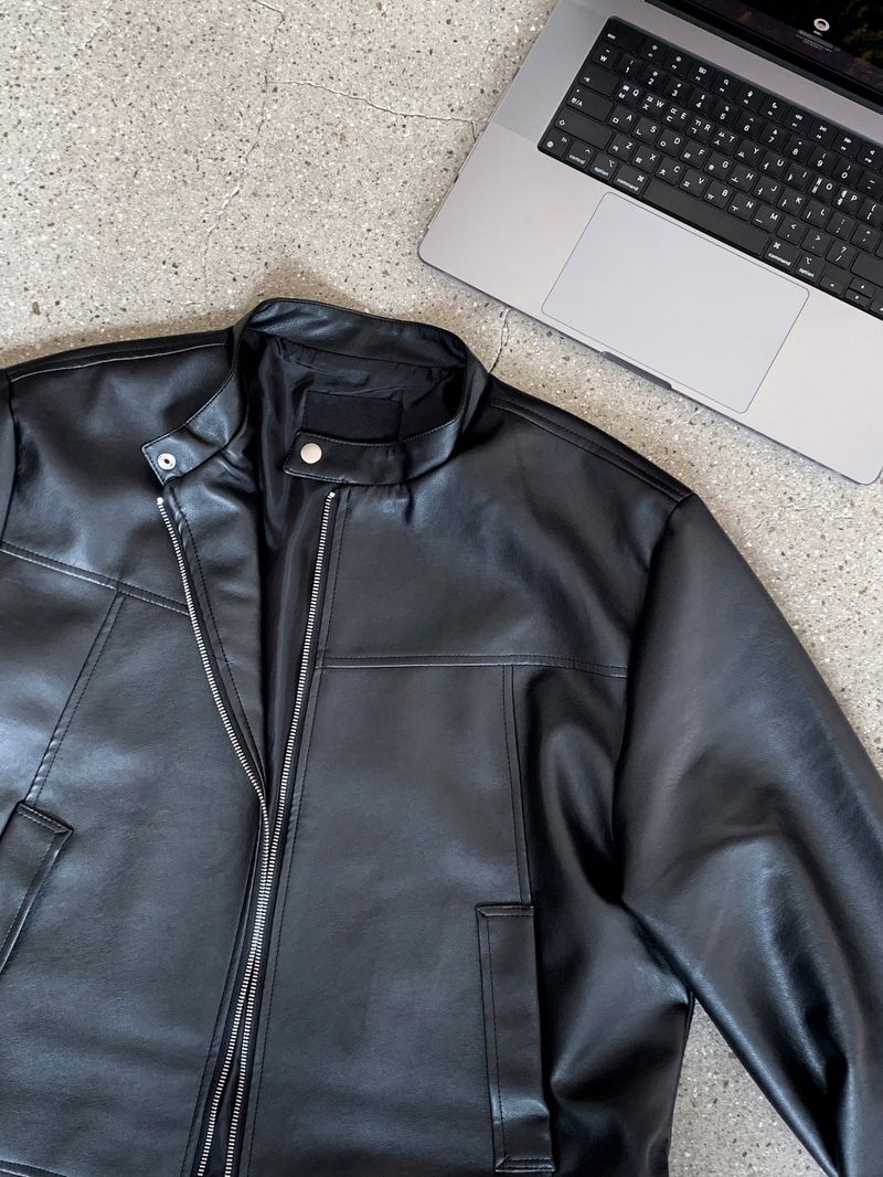 LMN Ribe Biker China Leather Jacket (black)
