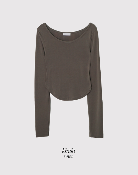 Basic U-neck Slim Long Sleeve T-shirt (5color)