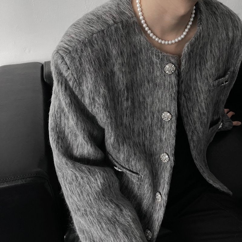 90's Jade Mohair Crop Jacket (2 colors)