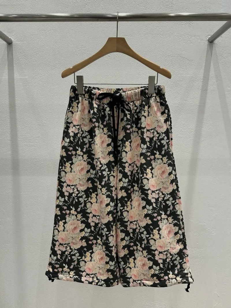 floral sweat crop pants