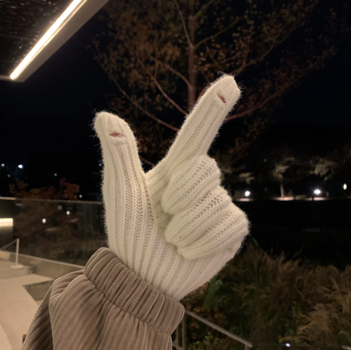  Edmo Smart Finger Hole Ribbed Gloves