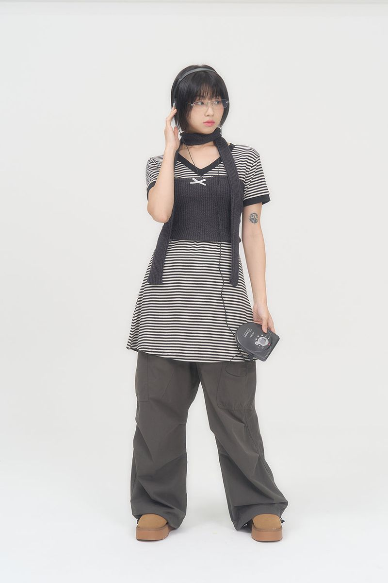 KNIT TUBE TOP MUFFLER (CHARCOAL)