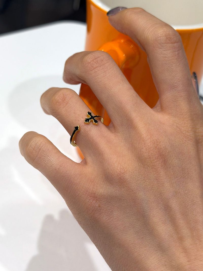 [925silver] Open cross ring (2color)