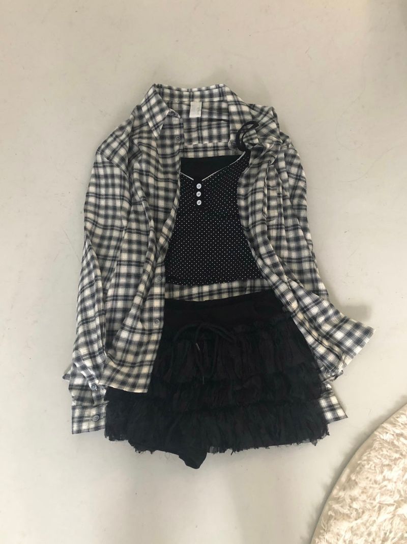 Cookie oversized Plaid Shirt