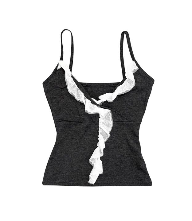 Frill Lace Wrap Slim Sleeveless