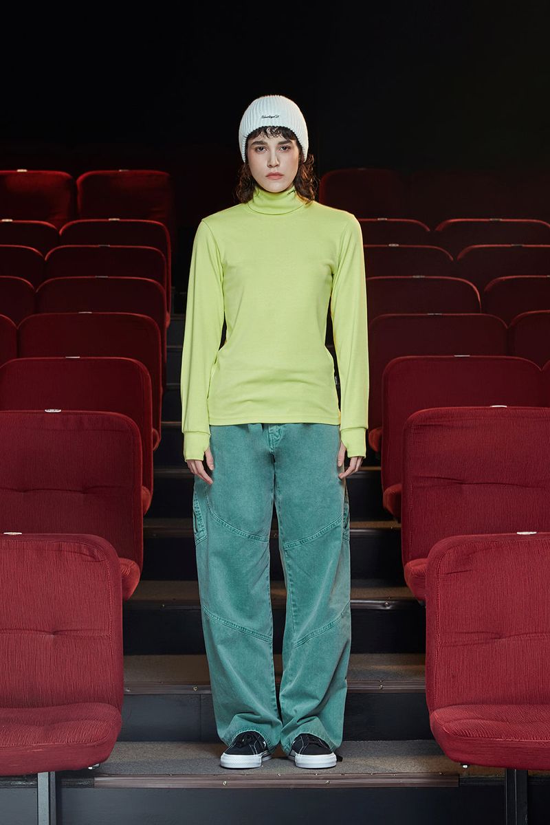 TURTLENECK KNIT T SHIRT / LIME