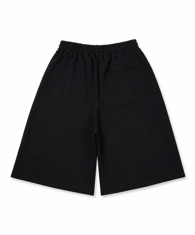Gothic lettering Bermuda sweatpants - Black