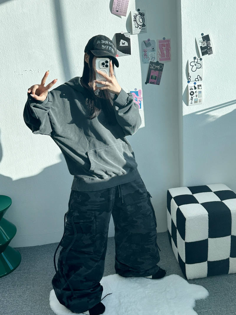 PIGMENT CAMO CARGO PANTS🩶🖤 - 2 COLORS