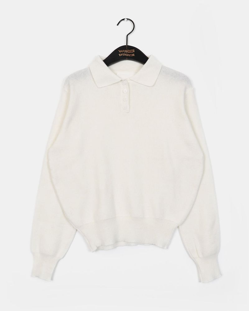 cdan collar button slim fit knitwear