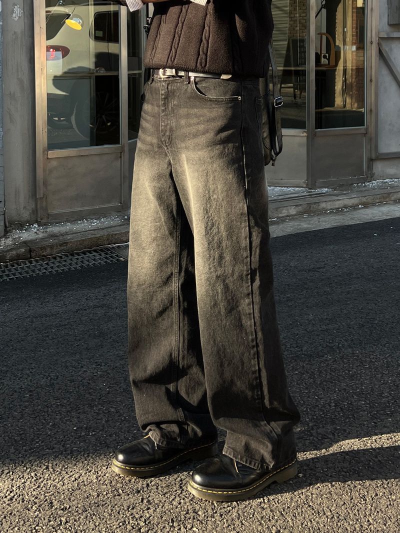 Spoken Wide Black Denim Pants (S, M, L, XL, 2XL)