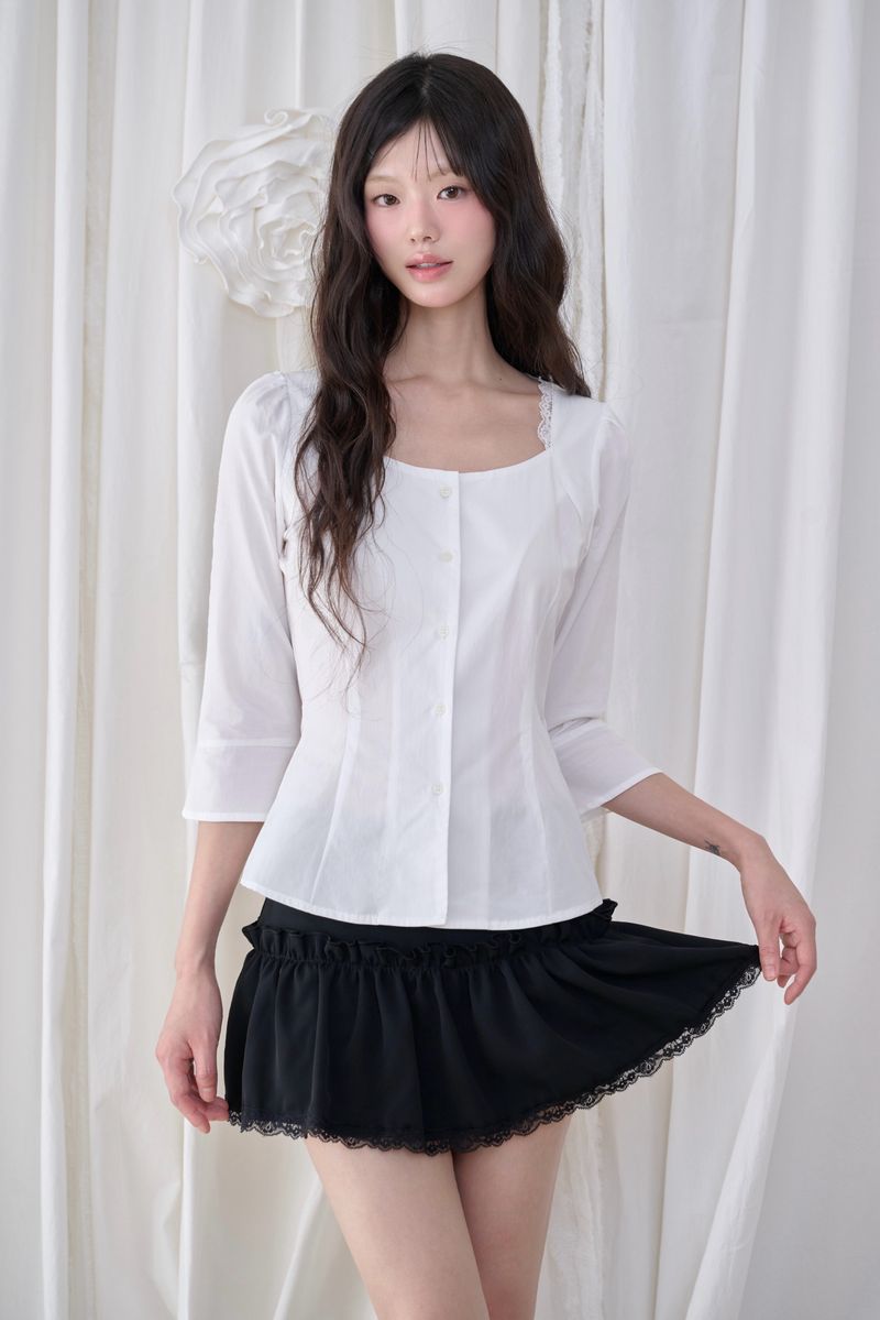 Mabel Lace Square-Neck Blouse (3 colors)