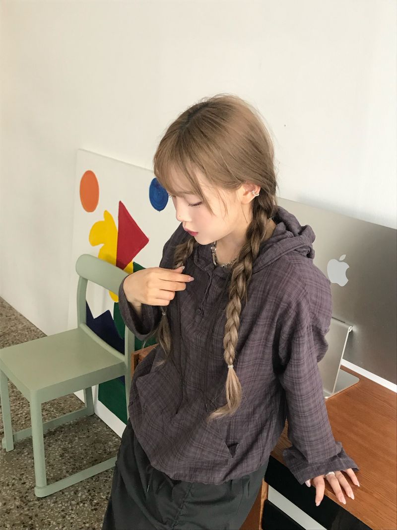 Appealing check hoodie