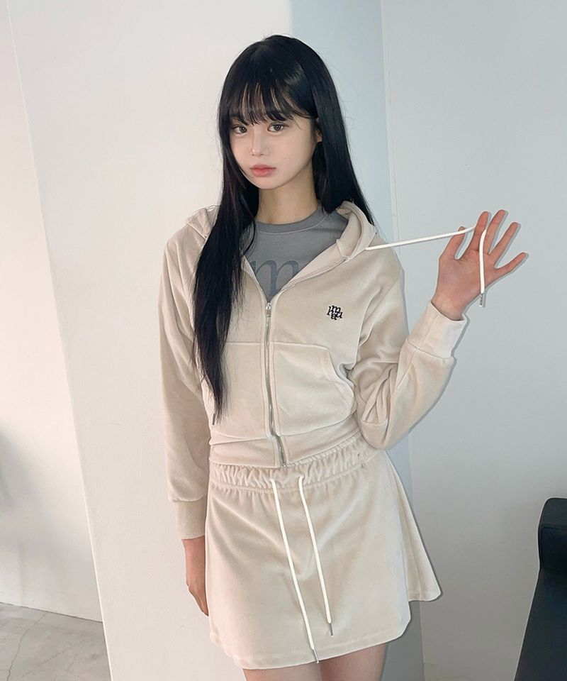 VELOUR TRAINING HOOD ZIPUP [4color]