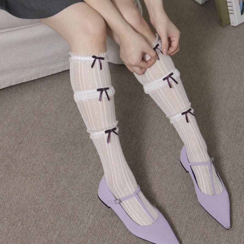 onnitella（オニテラ）の「purple ribbon half stockings（Fashion Accessories）」