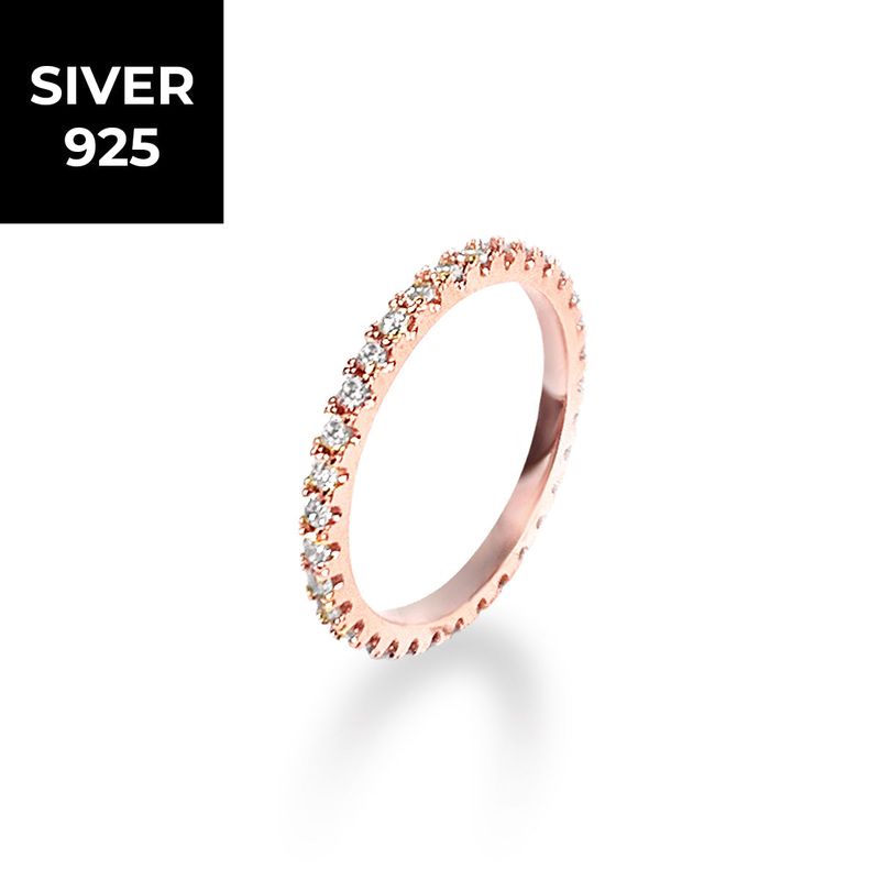 MACIER（マシール）の「[S925] 2MM Prong Setting Tennis Ring (rosegold)（Accessories）」