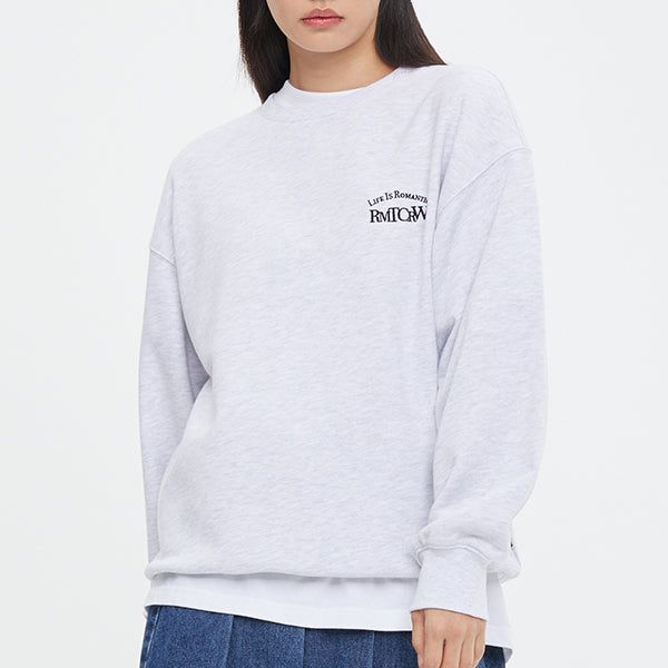 ROMANTIC CROWN(ロマンティッククラウン)の「FLOWER RIBBON SWEAT SHIRT_LIGHT GREY(Tops)」