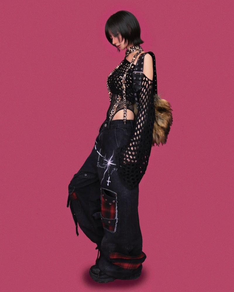 [only KUO] lazyyyy layered crop knit