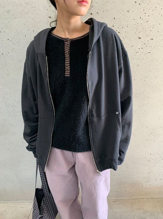Silka Cotton Rivet Over Hood Zip-Up