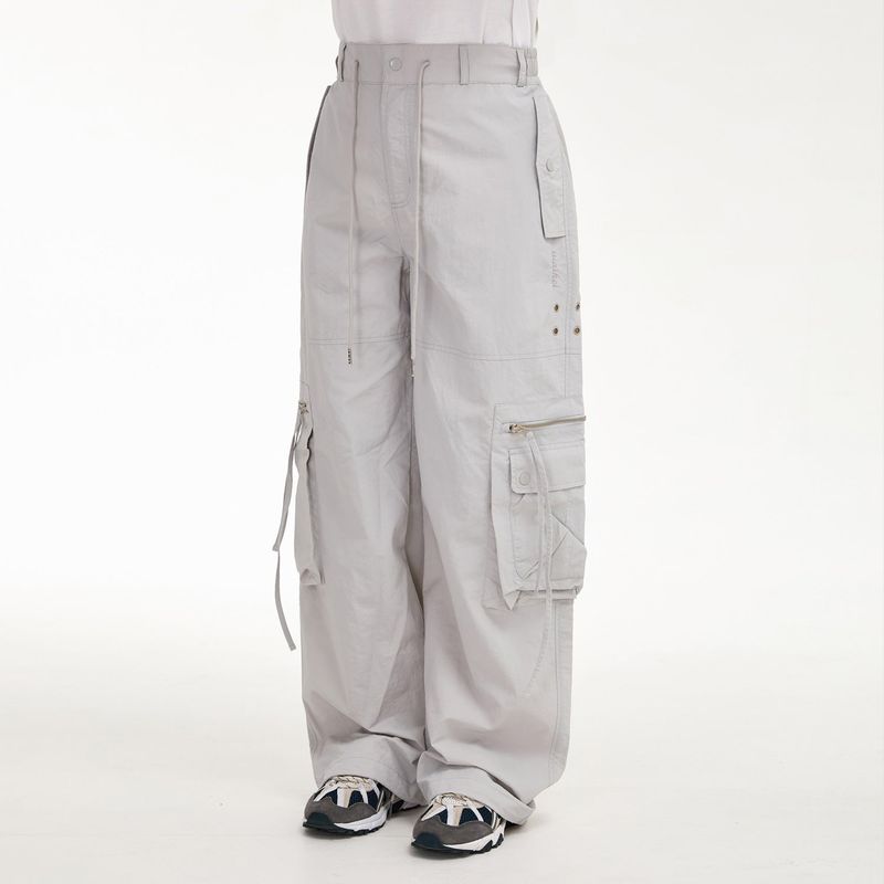 Nylon cargo string pants