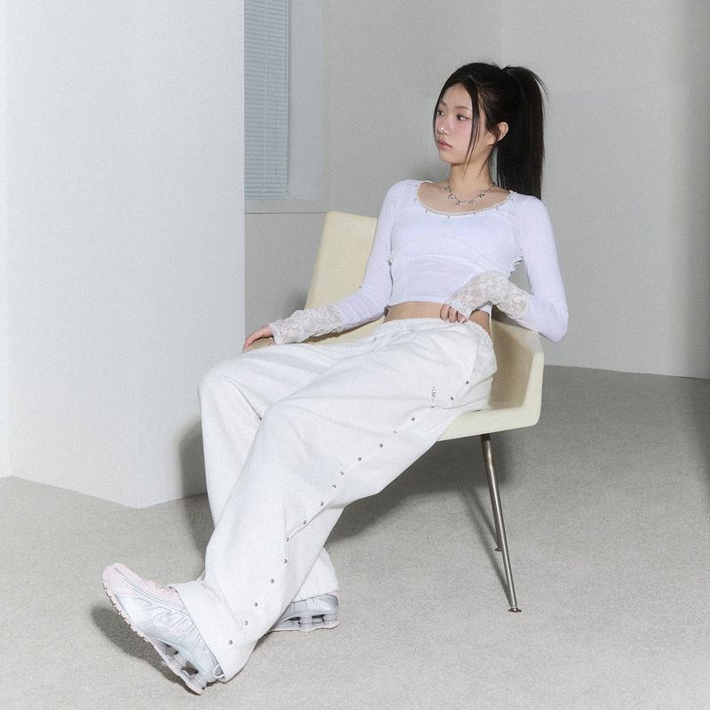 (2nd reorder) corset stud long sleeve - white