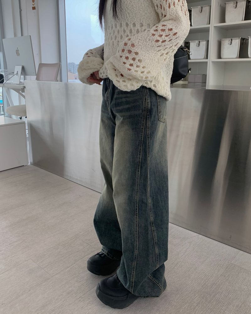 サイドステッチデニムパンツ