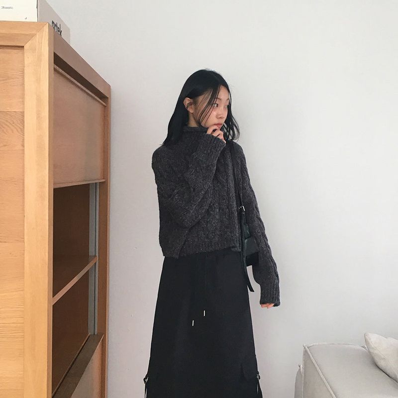 Tarp Fleece Cotton Cargo Two Way String Long Skirt