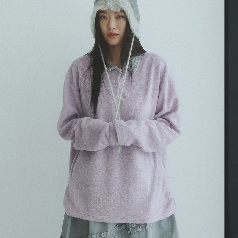 KOOKEESEE(クキシ)の「Fog Fleece Collar Tee (lavender)(Tops)」