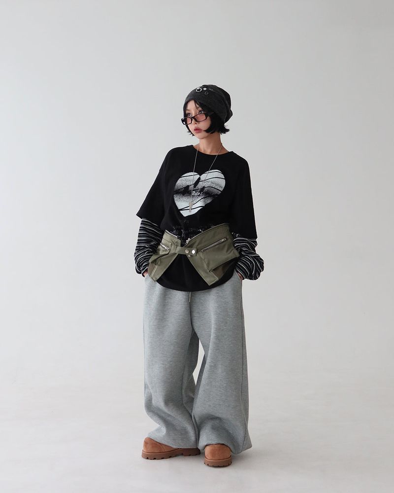 ST Short-Sleeved Layered Sweatshirt