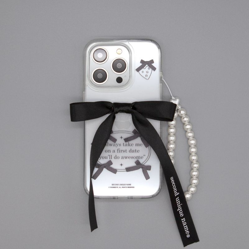 SUN CASE CLEAR BALLET RIBBON BLACK