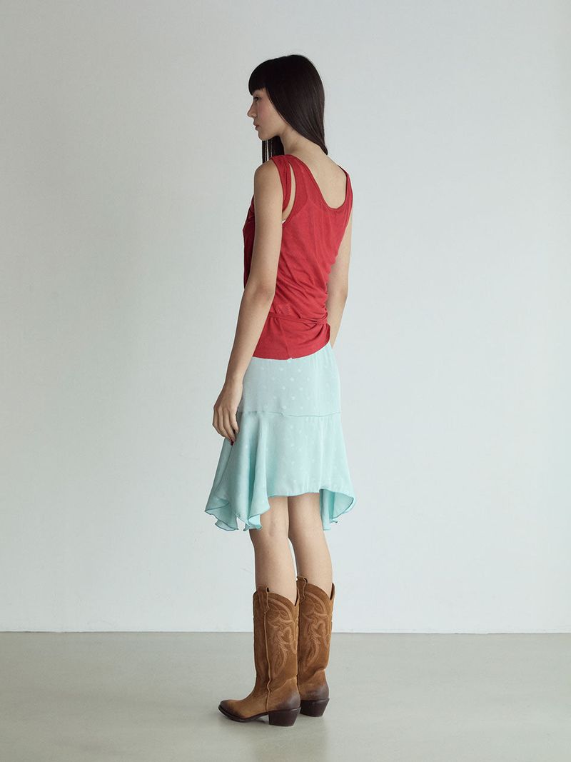 Layered Sleeveless Top_True Red
